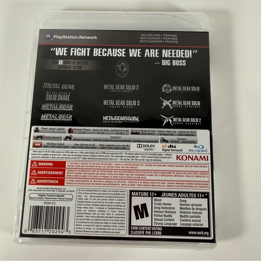 Nintendo PS3 Metal Gear Solid The Legacy Collection - White
